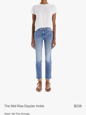 MOTHER Mid Rise Ankle Jeans - Light Blue Wash